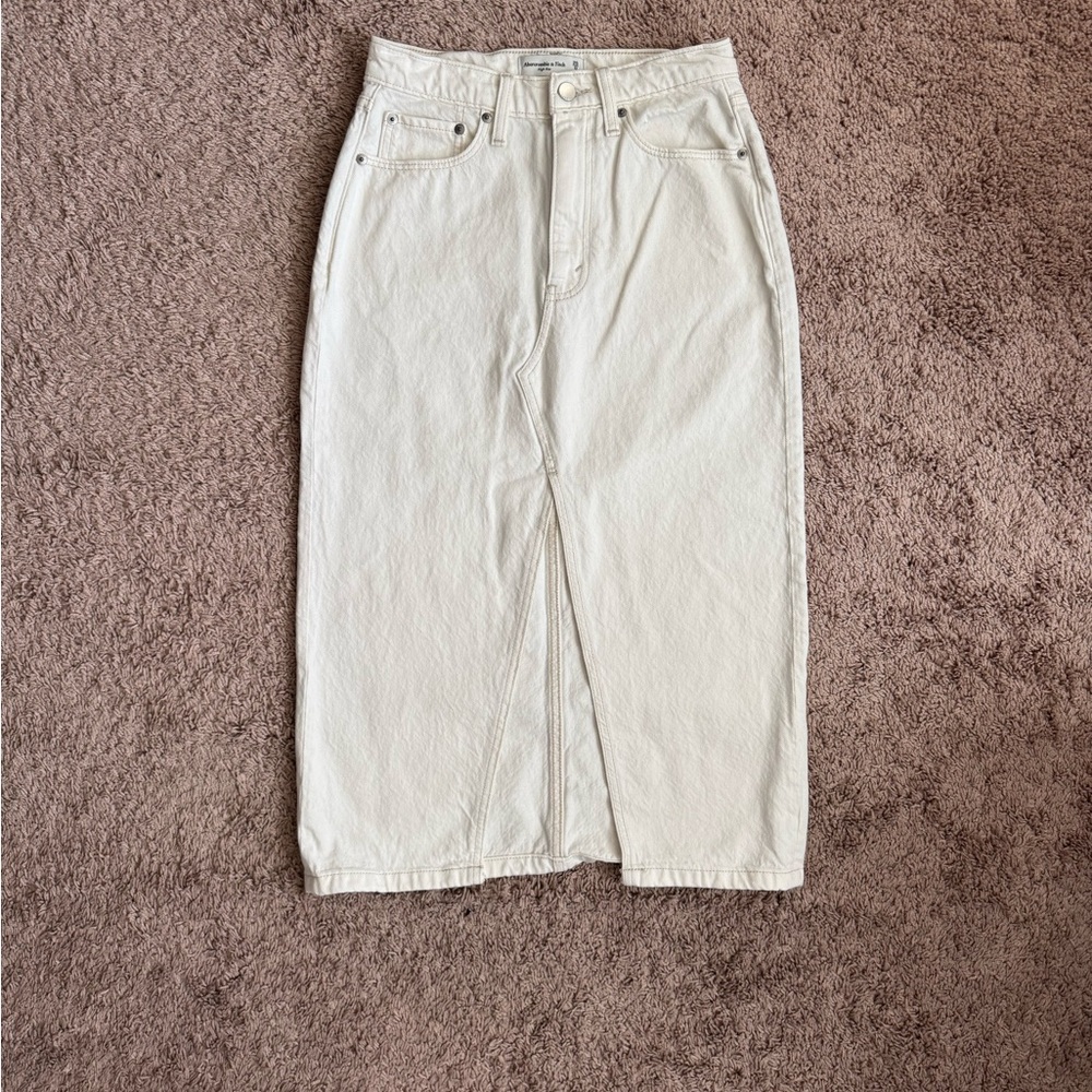 Abercrombie Denim High Rise Midi Skirt Size 25